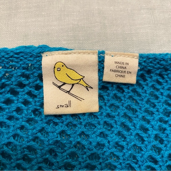 Yellow Bird Anthropologie turquoise knit Patched Heather Hoodie - Picture 10 of 10